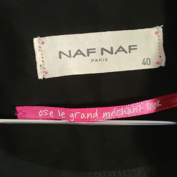 NAF NAF Paris Goat Suede Western Jacket Fringe Back & Sleeves Asymmetrical Zip - Picture 8 of 11